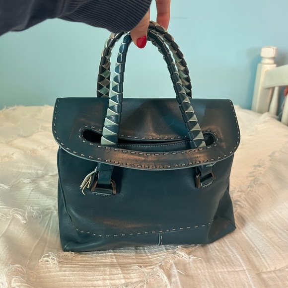 Malo Blue Leather Bag - Picture 1 of 7